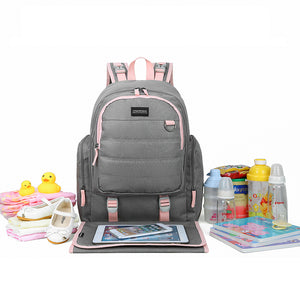 Large Travel Diaper Backpack- Unisex Bag with Changing Pad - MOMMORE